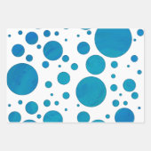 Hübsche Aqua Blue Farbkoordinierte Muster Geschenkpapier Set (Vorderseite)