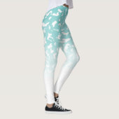 Hübsche Aqua White Ombre Animal Print Leggings (Rechts)