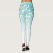 Hübsche Aqua White Ombre Animal Print Leggings (Rückseite)