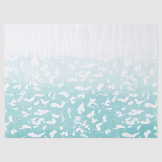 Hübsche Aqua White Ombre Animal Print Seidenpapier (Vorderseite)