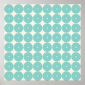 Hübsche Aquamarine Aqua Türkise Blue Circles Discs Poster (Vorne)