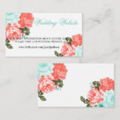 Hübsche Aquamarine Blume für Korallenhochzeiten -  Begleitkarte (Vorne/Hinten)
