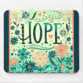 Hübsche Aquamarine Blumenhoffung Inspiriere Inspir Mousepad