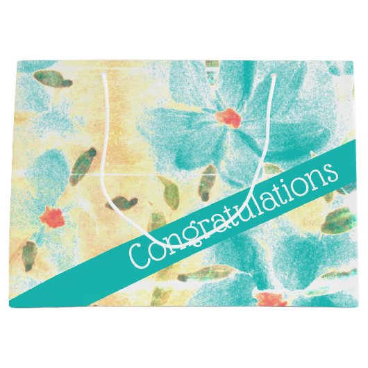 Hübsche Aquamarine Felle Große Geschenktüte (Vorderseite)