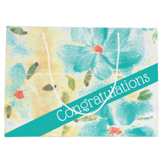 Hübsche Aquamarine Felle Große Geschenktüte (Rückseite)