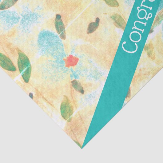 Hübsche Aquamarine Glückwünsche Seidenpapier (Ausschnitt)