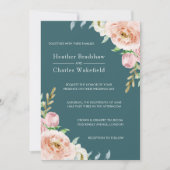 Hübsche Aquamarine Hochzeit der Wasserfarben Einladung (Vorderseite)