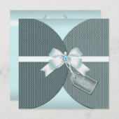 Hübsche Aquamarine Hochzeit Einladung mit Juwelier (Vorne/Hinten)