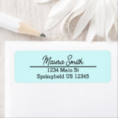 Hübsche aquamarine minimalistische Rücksendeadress (Insitu)