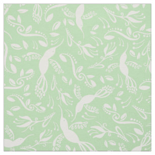 Hübsche Aquamarine Minze Grüne Hummingbirds Coli Stoff