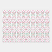 Hübsche Aquamarine Rosa- und Weißblattüberschrift Geschenkpapier Set (Vorderseite)