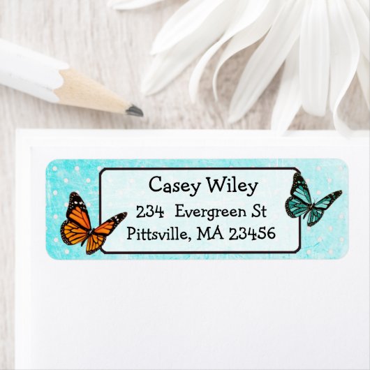 Hübsche Aquamarine Rücksendeadresse (Insitu)