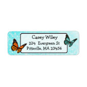 Hübsche Aquamarine Rücksendeadresse (Vorne)