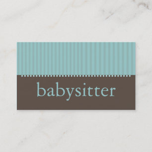 Hübsche Aquamarine Streifen Babysitter-Visitenkar Visitenkarte