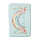 Hübsche Aquarell-Blume und Regenbogen Badematte (Vorderseite Vertikal)