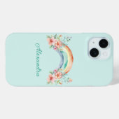 Hübsche Aquarell-Blume und Regenbogen Case-Mate iPhone Hülle (Rückseite (Horizontal))