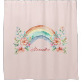 Hübsche Aquarell-Blume und Regenbogen Duschvorhang (Vorderseite)