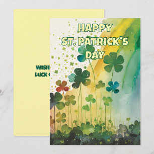 Hübsche Aquarell-Kleeblätter St. Patrick's Day Kar Feiertagskarte