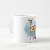 Hübsche Aquarellbilder Deer Pine Blätter Tasse (Vorderseite Links)