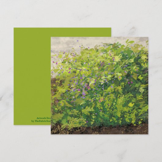 Hübsche Aquarellbilder mit floraler Bush Grafik Karte (Vorne/Hinten)