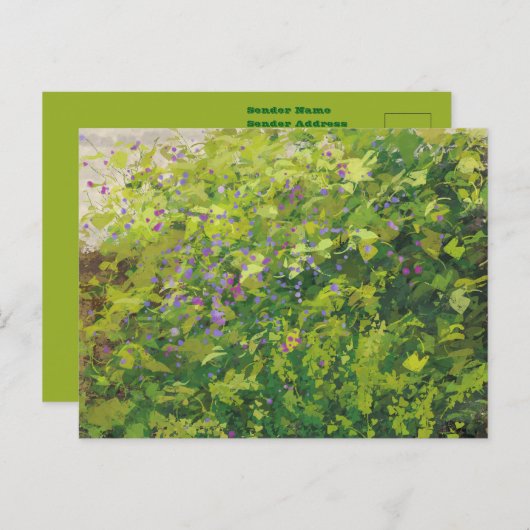 Hübsche Aquarellbilder mit floraler Bush Grafik Postkarte (Vorne/Hinten)