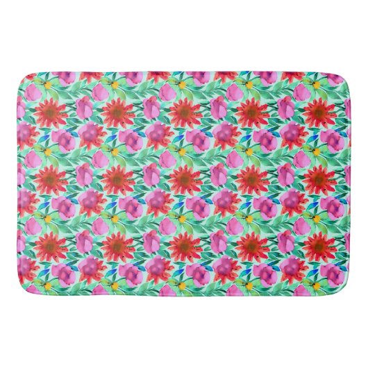 Hübsche Aquarellblume Badematte (Vorderseite)