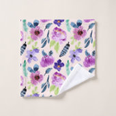 Hübsche Aquarellblume Badhandtuch Set (Waschlappen)