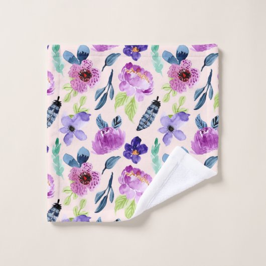 Hübsche Aquarellblume Badhandtuch Set (Waschlappen)