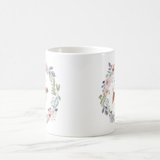 Hübsche Aquarellblume | Beagle Dog Kaffeetasse (Mittel)