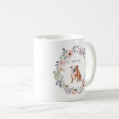 Hübsche Aquarellblume | English Bulldog Dog Kaffeetasse (VorderseiteRechts)
