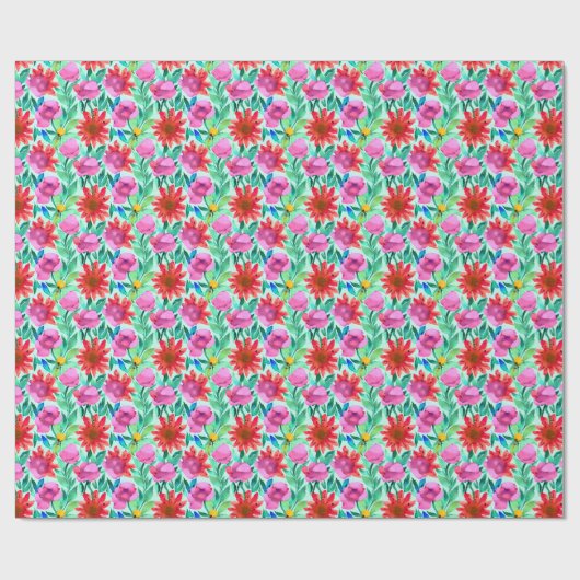 Hübsche Aquarellblume Geschenkpapier (Flach)
