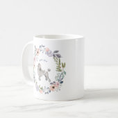 Hübsche Aquarellblume | Gray Poodle Dog Kaffeetasse (Vorderseite Links)