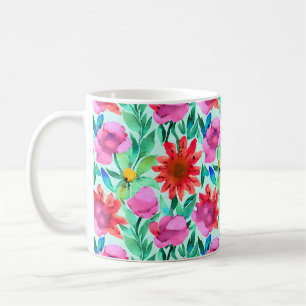 Hübsche Aquarellblume Kaffeetasse