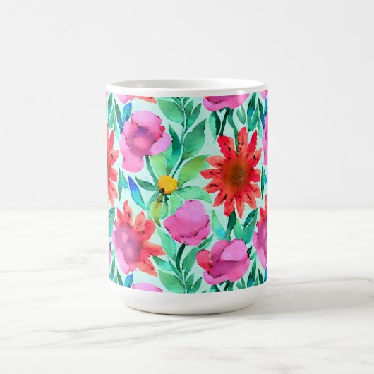 Hübsche Aquarellblume Kaffeetasse (Mittel)