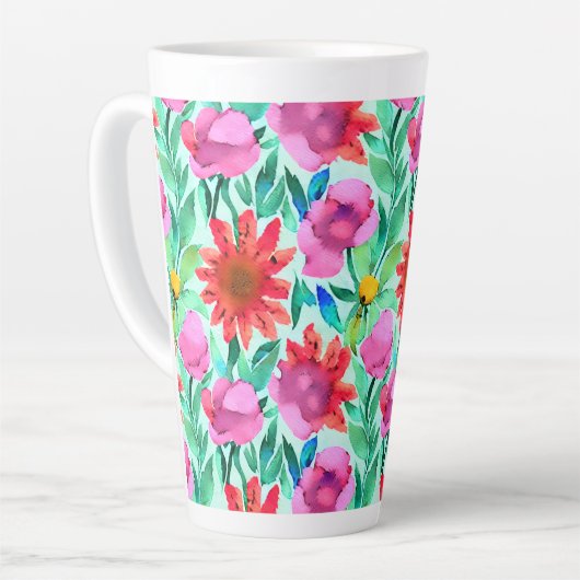 Hübsche Aquarellblume Milchtasse (Linke Ecke)