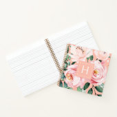 Hübsche Aquarellblume Mit Monogramm Notizblock (Innenseite)