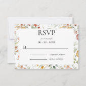 Hübsche Aquarellblume Moderne RSVP Karte (Rückseite)