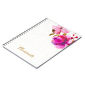 Hübsche Aquarellblume und Punkte Name hinzufügen Notizblock (Linke Seite)