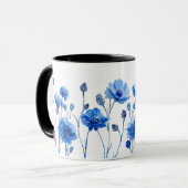 Hübsche Aquarellblume Wildblume Cornblume Tasse (Vorderseite Links)
