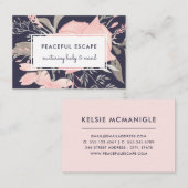 Hübsche Aquarellblüte und Marine Visitenkarte (Vorne/Hinten)