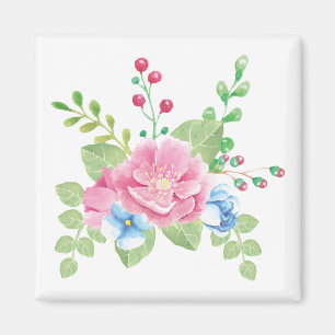 Hübsche AquarellblütenBouquet Magnet