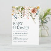 Hübsche Aquarellblütendusche Einladung (Stehend Vorderseite)