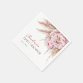 Hübsche Aquarellblütendusche Pink Babydusche Serviette (Ecke)