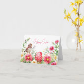 Hübsche Aquarelleier - Ostereier Karte (Gelbe Blume)