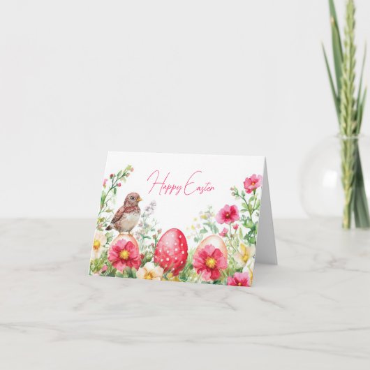 Hübsche Aquarelleier - Ostereier Karte (Vorderseite)