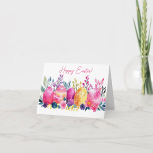 Hübsche Aquarelleier Ostereier Urlaubskarte Karte