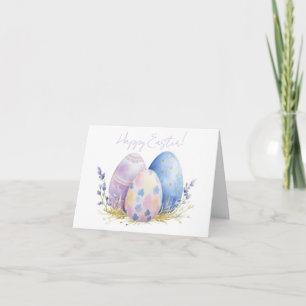Hübsche Aquarelleier Ostereier Urlaubskarte Karte