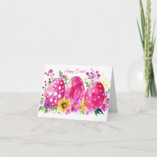 Hübsche Aquarelleier Ostereier Urlaubskarte Karte
