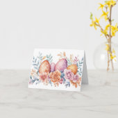 Hübsche Aquarelleier Ostereier Urlaubskarte Karte (Gelbe Blume)