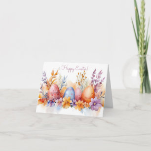 Hübsche Aquarelleier Ostereier Urlaubskarte Karte